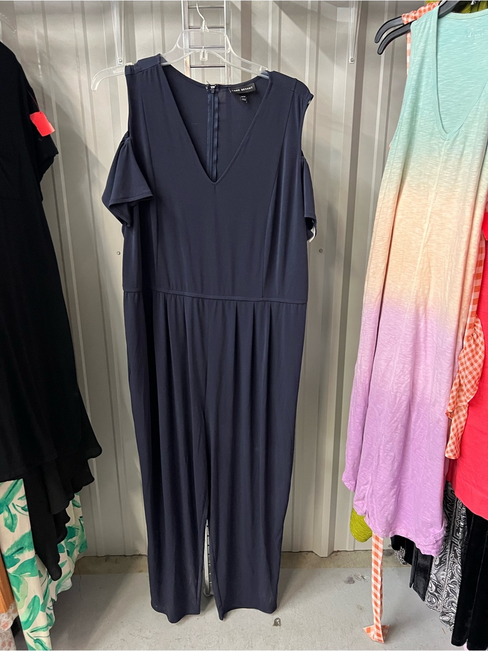 Lane Bryant Navy Cold-Shoulder Jumpsuit Size 26/28